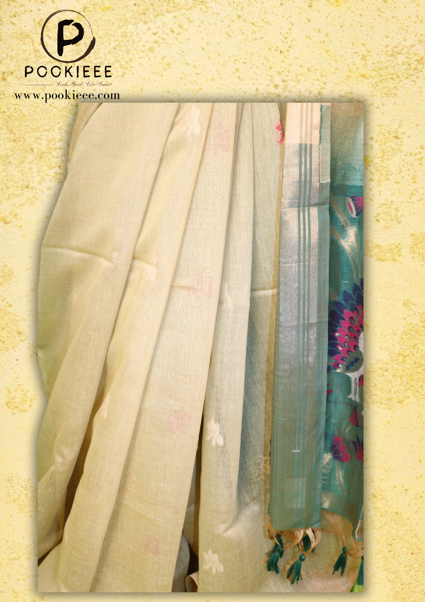 Jamdani Saree with Blouse Piece โ Handwoven Heritage Elegance
